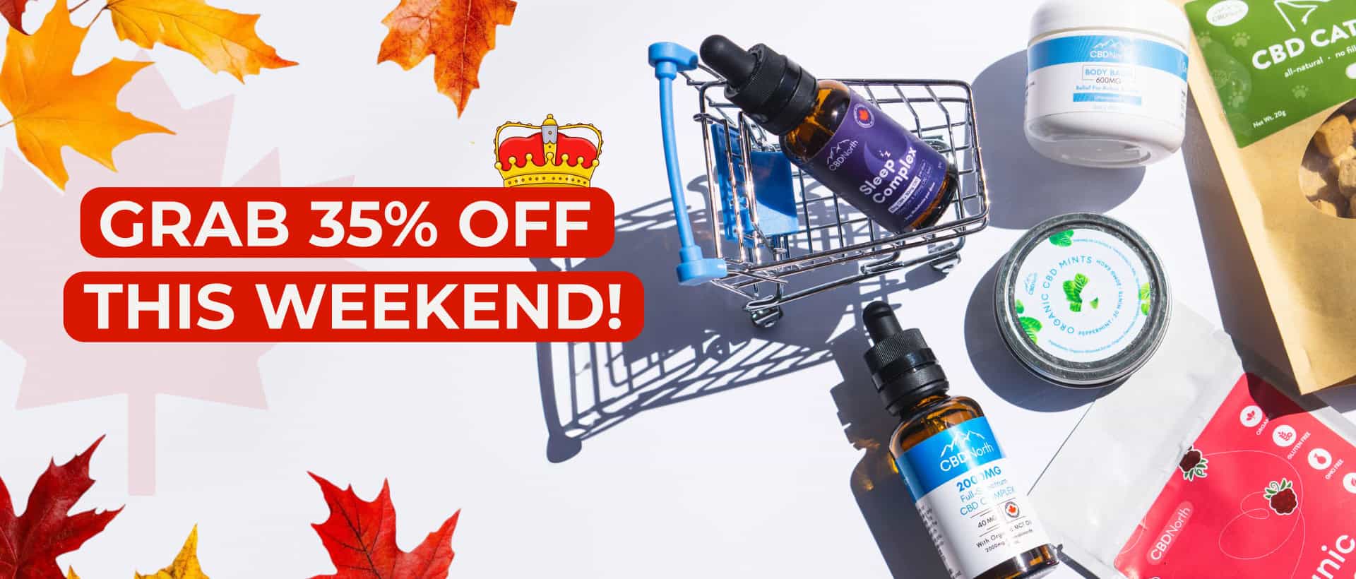 cbdnorth products in shopping cart for victoria day weekend sale