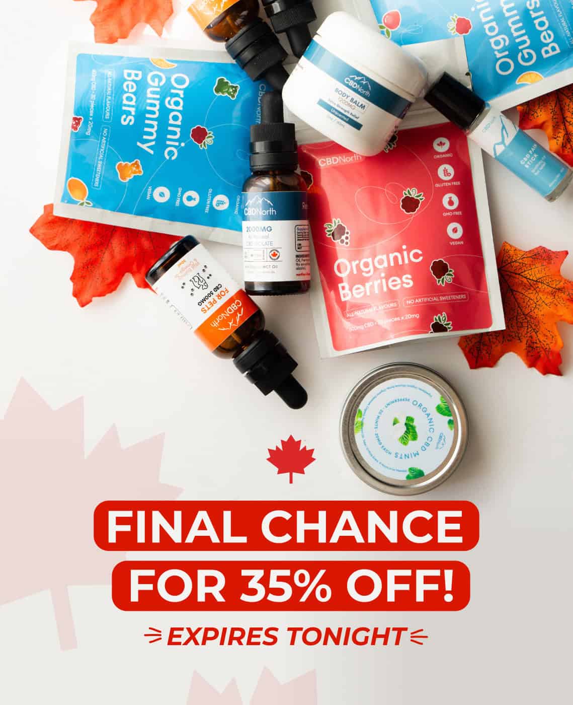 cbdnorth products in shopping cart for victoria day weekend sale