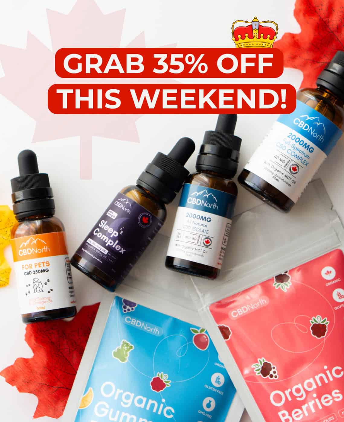 cbdnorth products in shopping cart for victoria day weekend sale