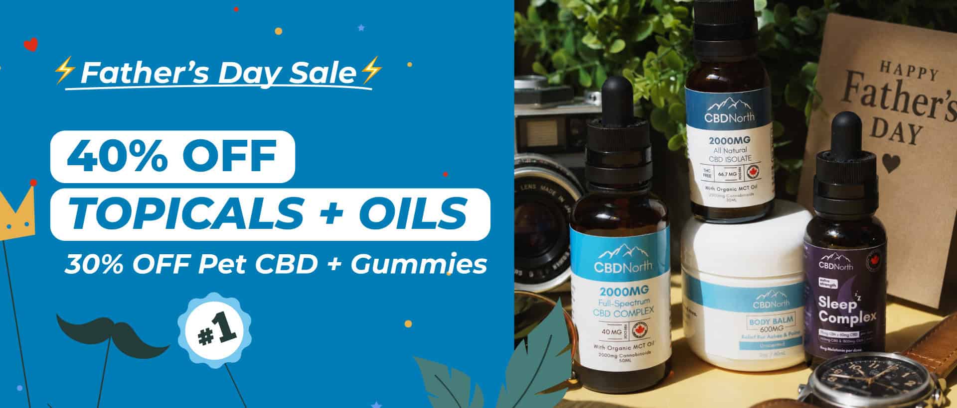 picture of organic CBD products for father's day sale