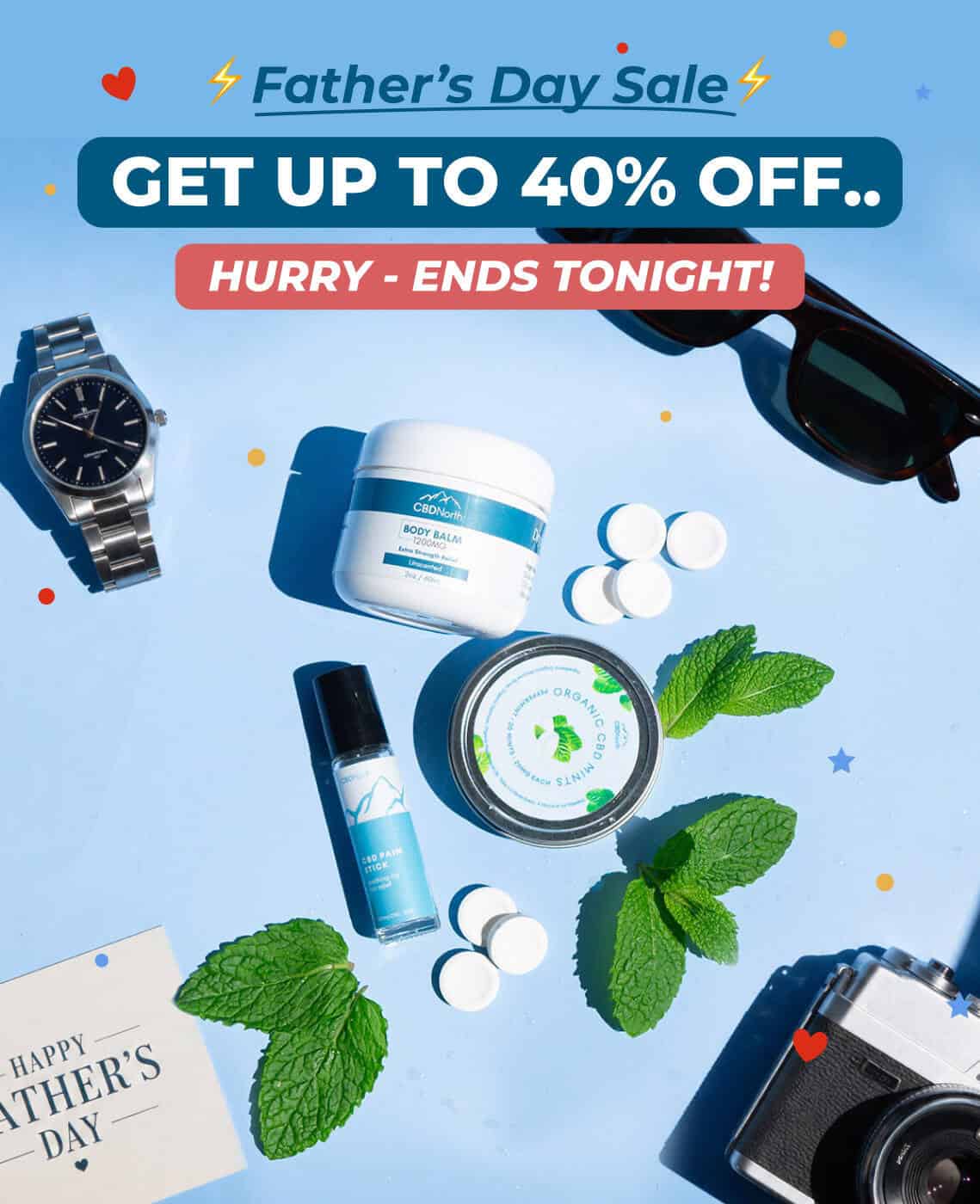 picture of organic CBD products for father's day sale